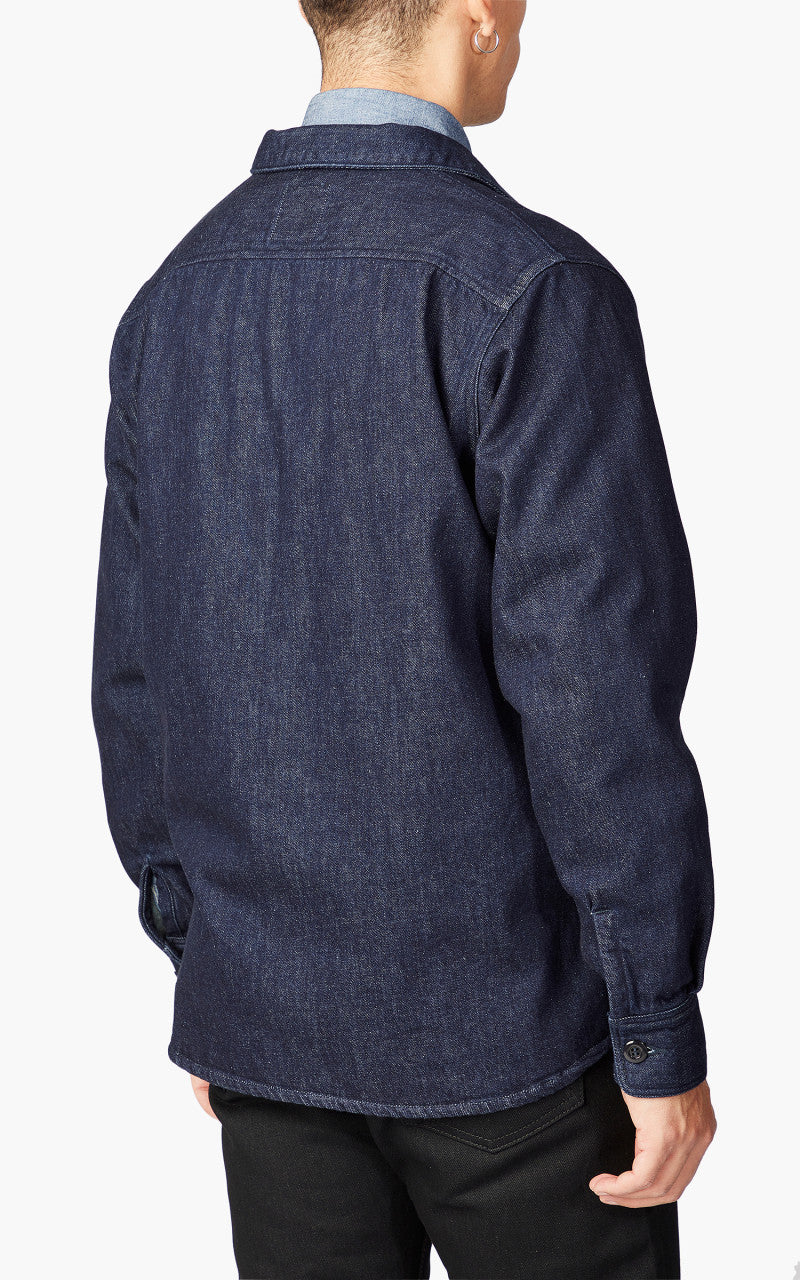 Momotaro Jeans Brushed Denim Shirt Indigo