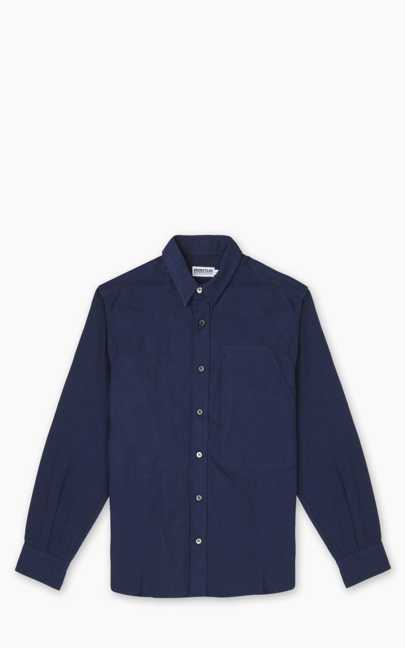 トップス manoko11 Momotaro Jeans MXLS1008 Dobby Work Shirt Indigo