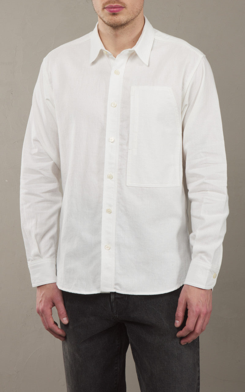 Momotaro Jeans MXLS1008 Dobby Work Shirt White
