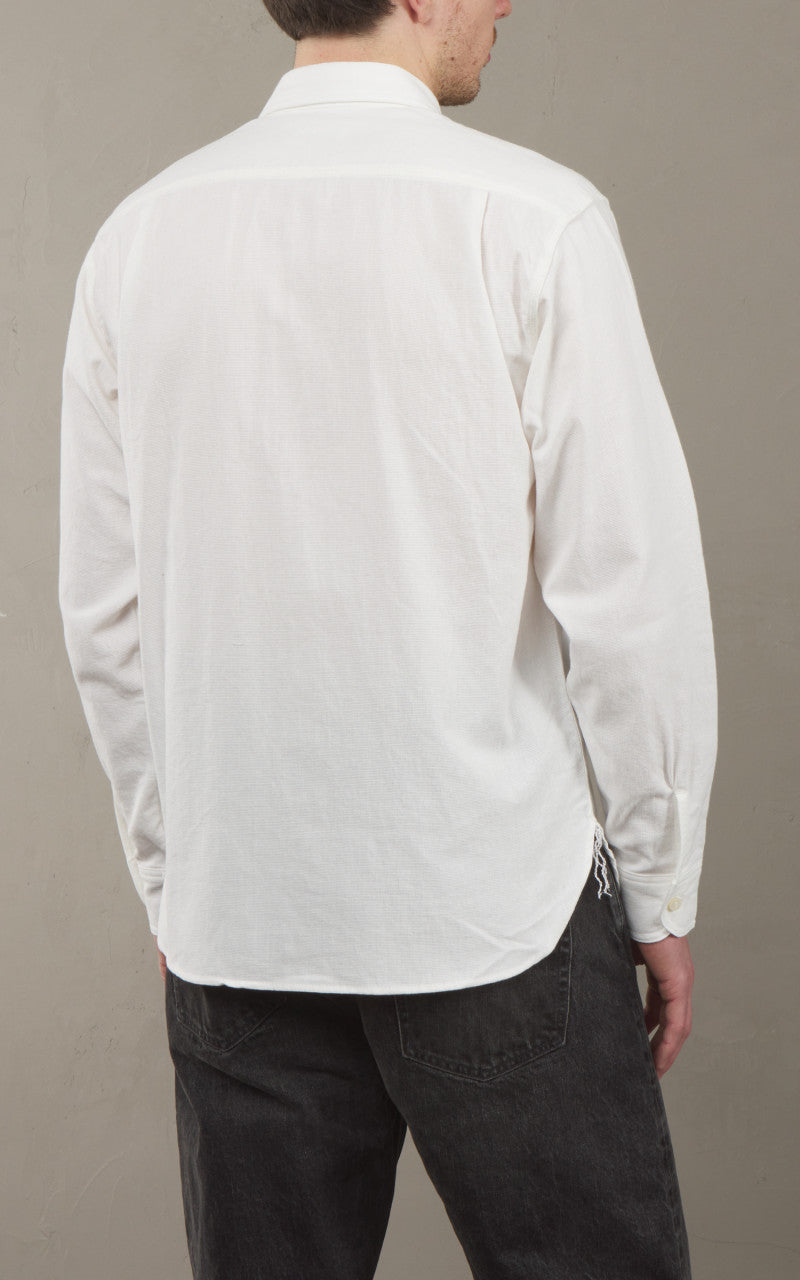 Momotaro Jeans MXLS1008 Dobby Work Shirt White
