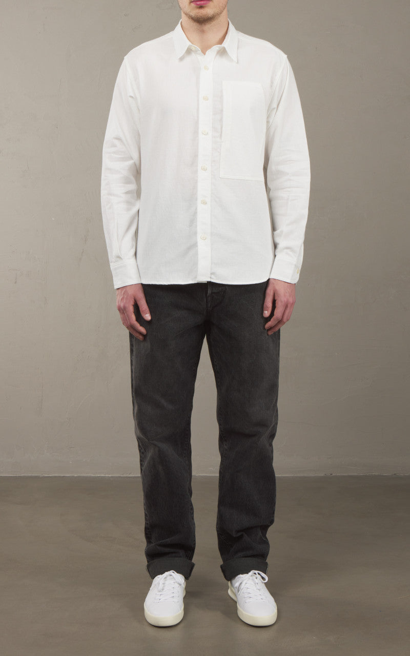 Momotaro Jeans MXLS1008 Dobby Work Shirt White