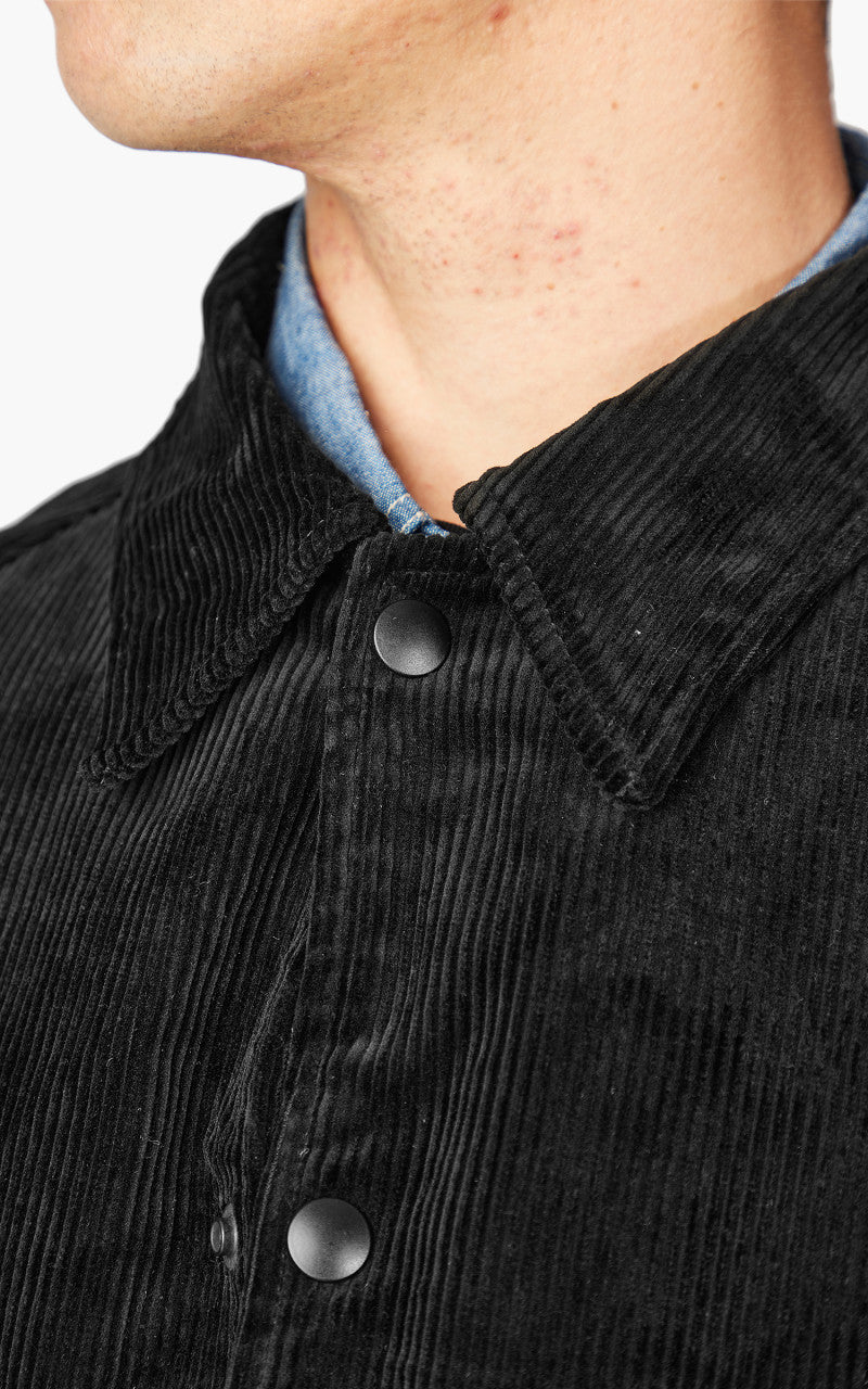 Momotaro Jeans Corduroy Coach Jacket Black