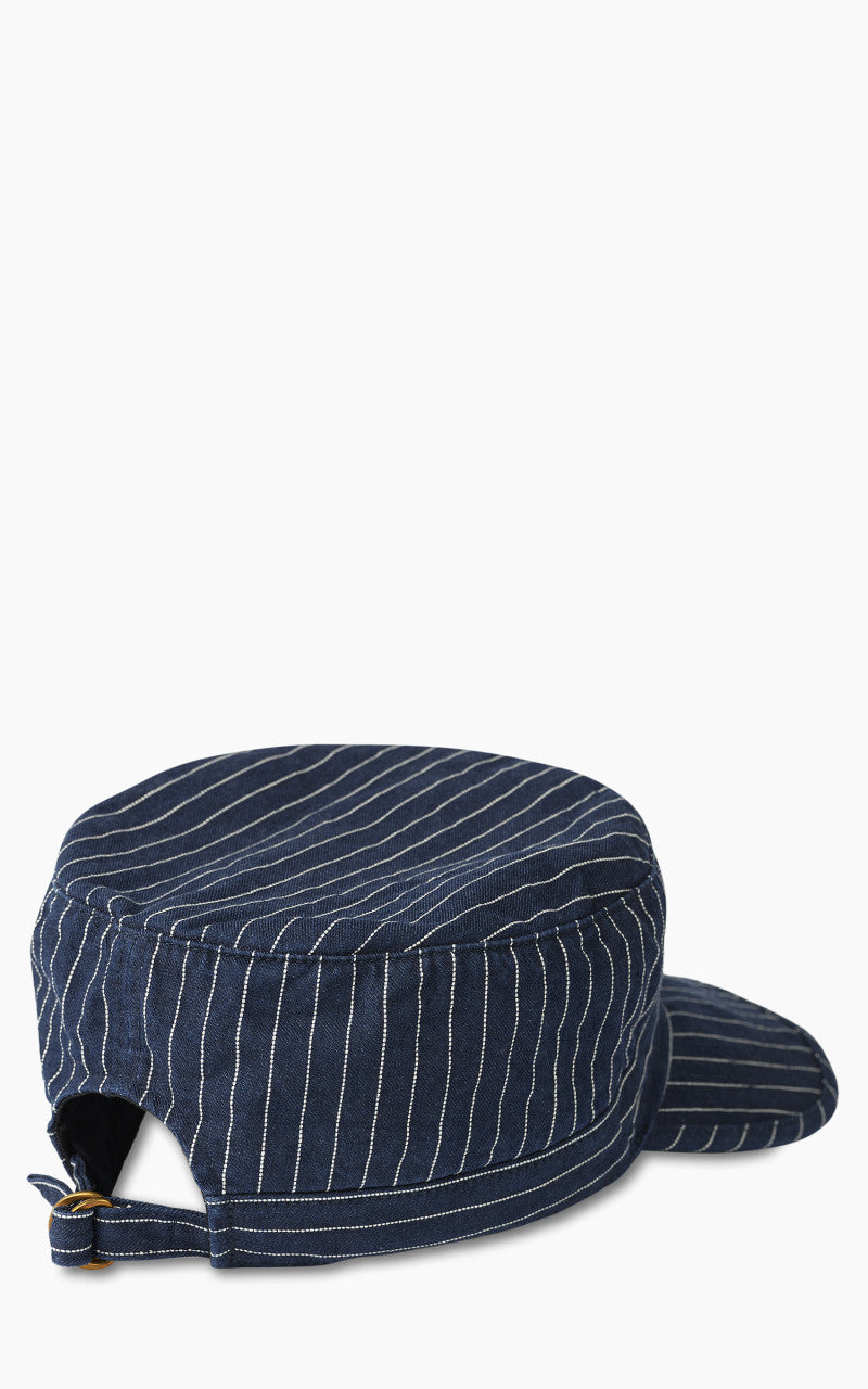 Momotaro Jeans SJ002 Denim Work Cap Indigo Stripe