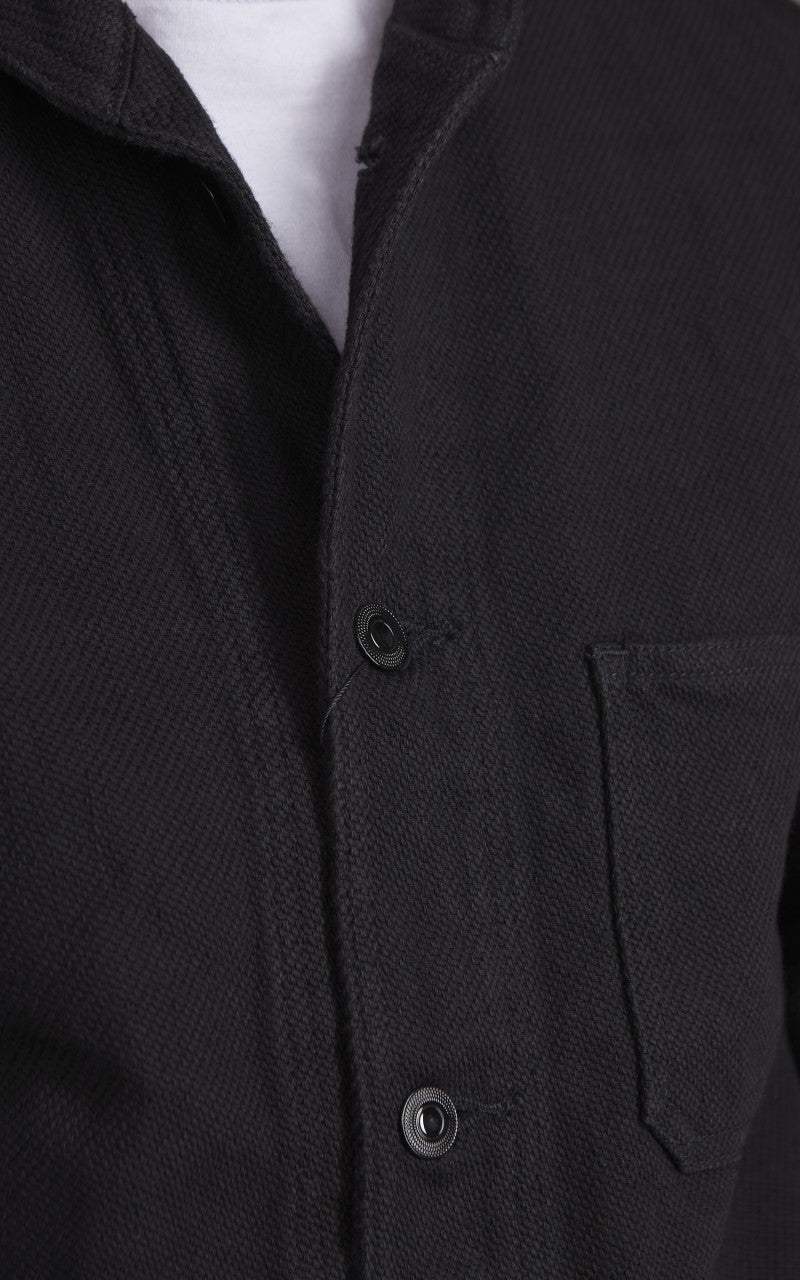 Momotaro Jeans Dobby Coverall Jacket Black