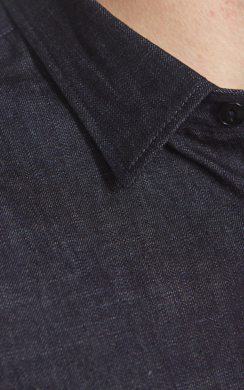 Momotaro Jeans MALS1000 Triple Stitch L/S Denim Shirt Indigo 8oz
