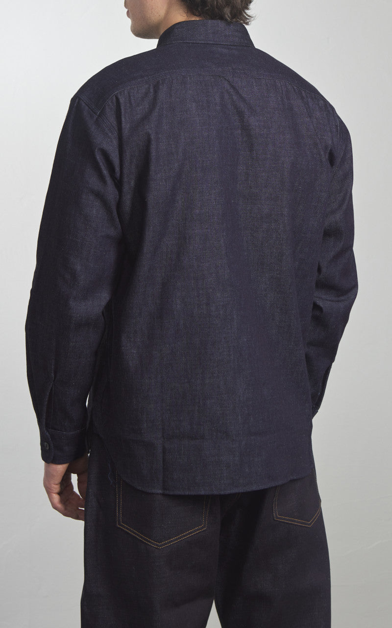 Momotaro Jeans MALS1000 Triple Stitch L/S Denim Shirt Indigo 8oz