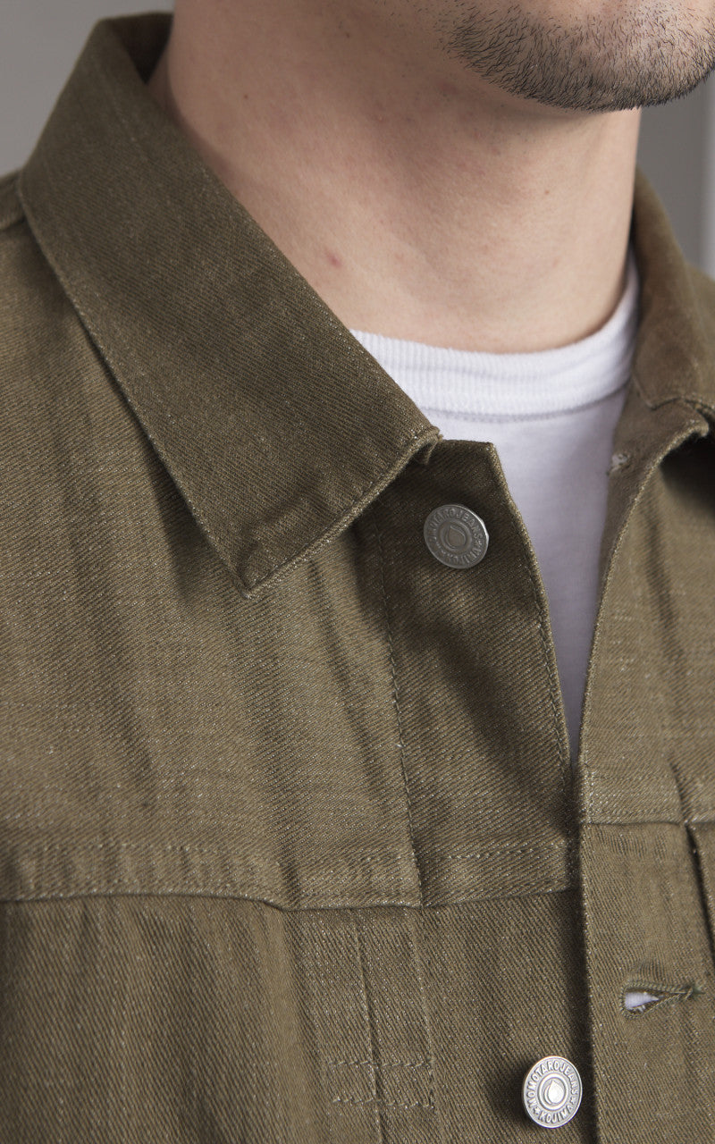 Momotaro Jeans MXGJ1003 Type 2 Denim Jacket Army Green 10.5oz