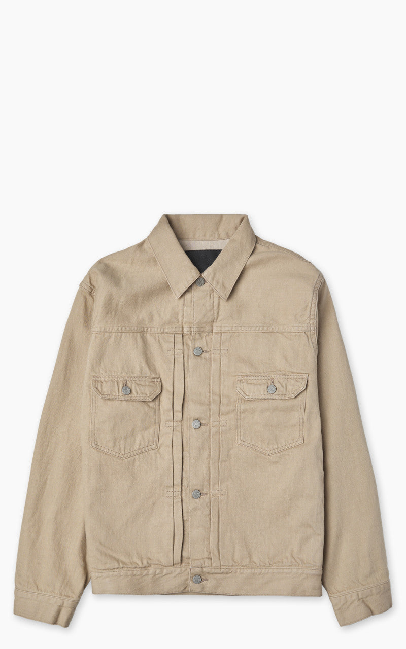 Momotaro Jeans MXGJ1004 Kakishibu Dyed Type 2 Denim Jacket Beige