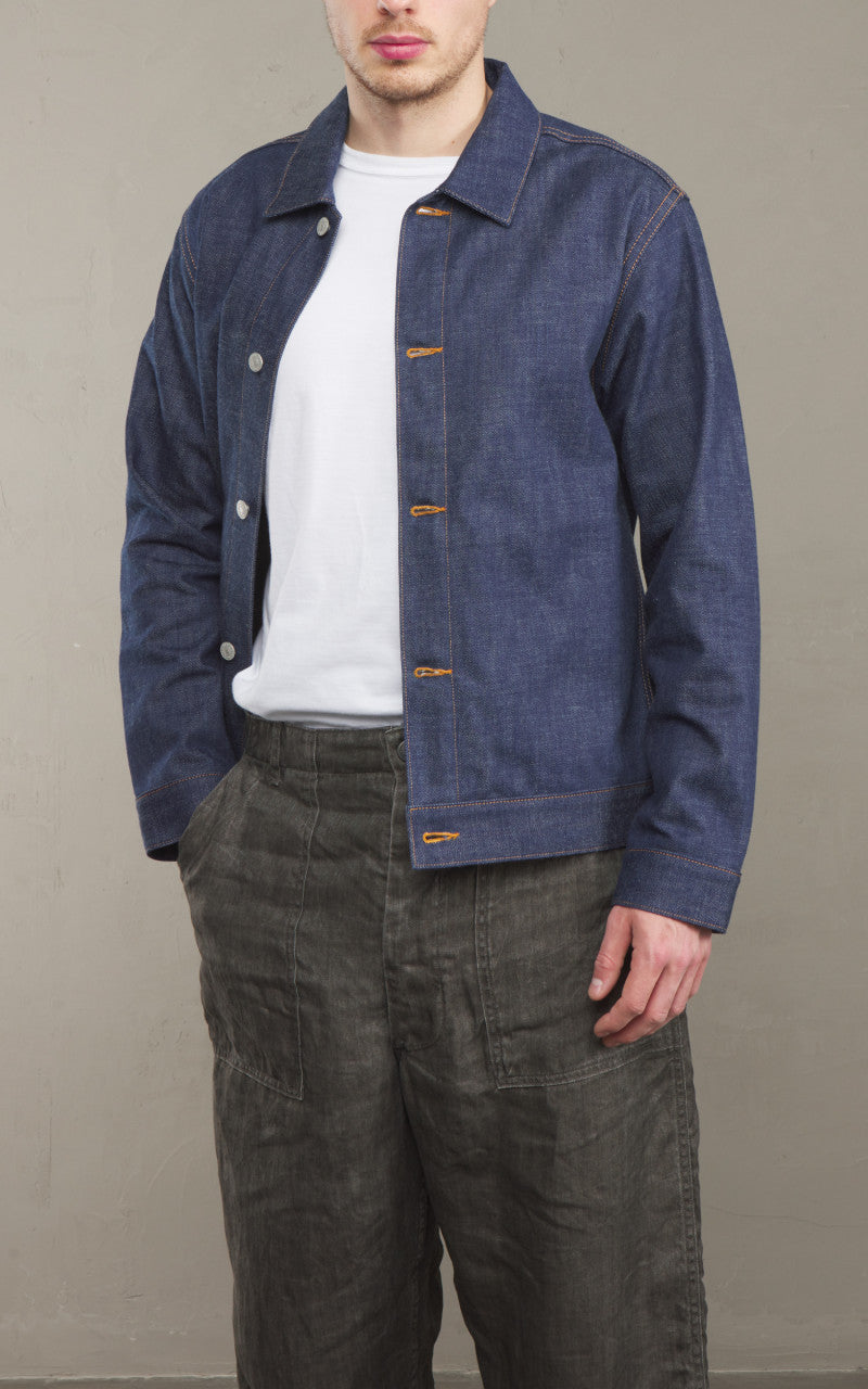 Momotaro Jeans MXGJ1112 Selvedge Denim Jacket Natural Indigo 13.5oz