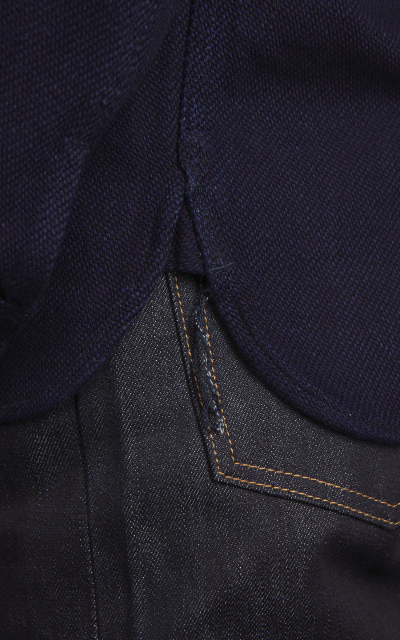 Momotaro Jeans MZLS1070 Heavy Dobby Shirt Sashiko Indigo