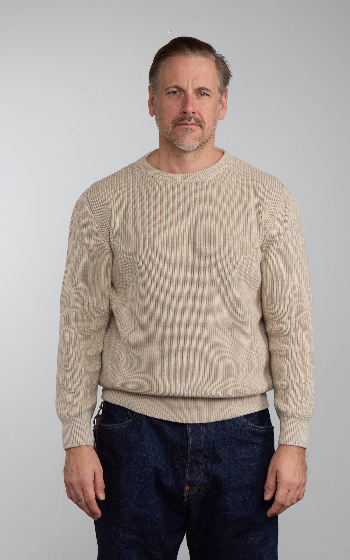 Mooncastle CO1 Cotton Heavyweight Crewneck Greige