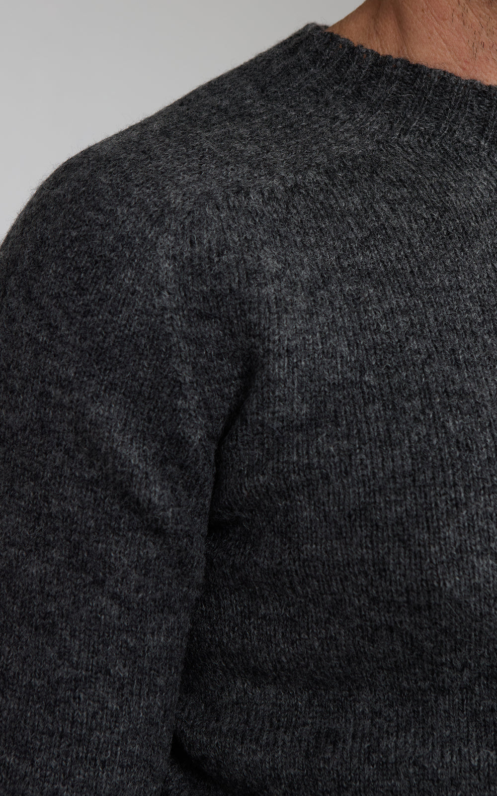 Mooncastle SW1 Shetland Wool Crewneck Sweater Charcoal