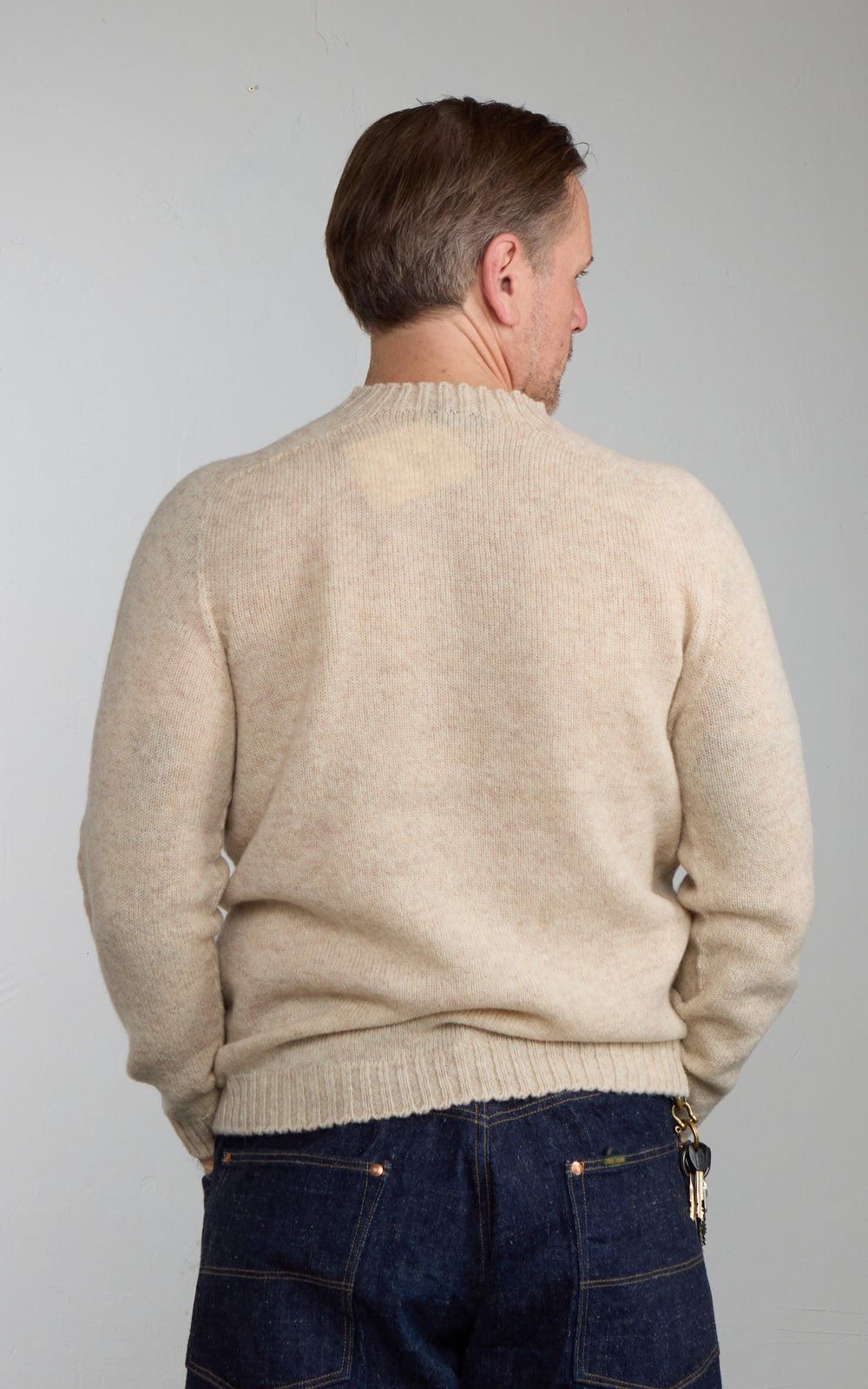 Mooncastle SW1 Shetland Wool Crewneck Sweater Ivory