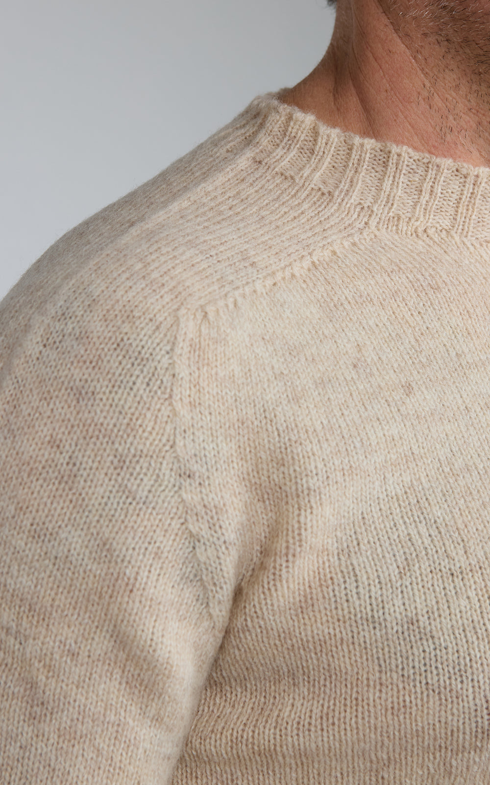 Mooncastle SW1 Shetland Wool Crewneck Sweater Ivory