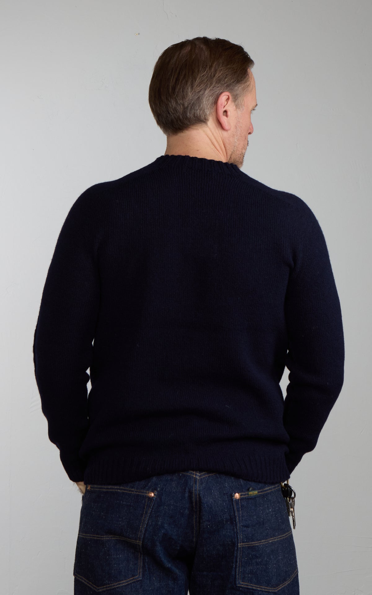 Mooncastle SW1 Shetland Wool Crewneck Sweater Navy