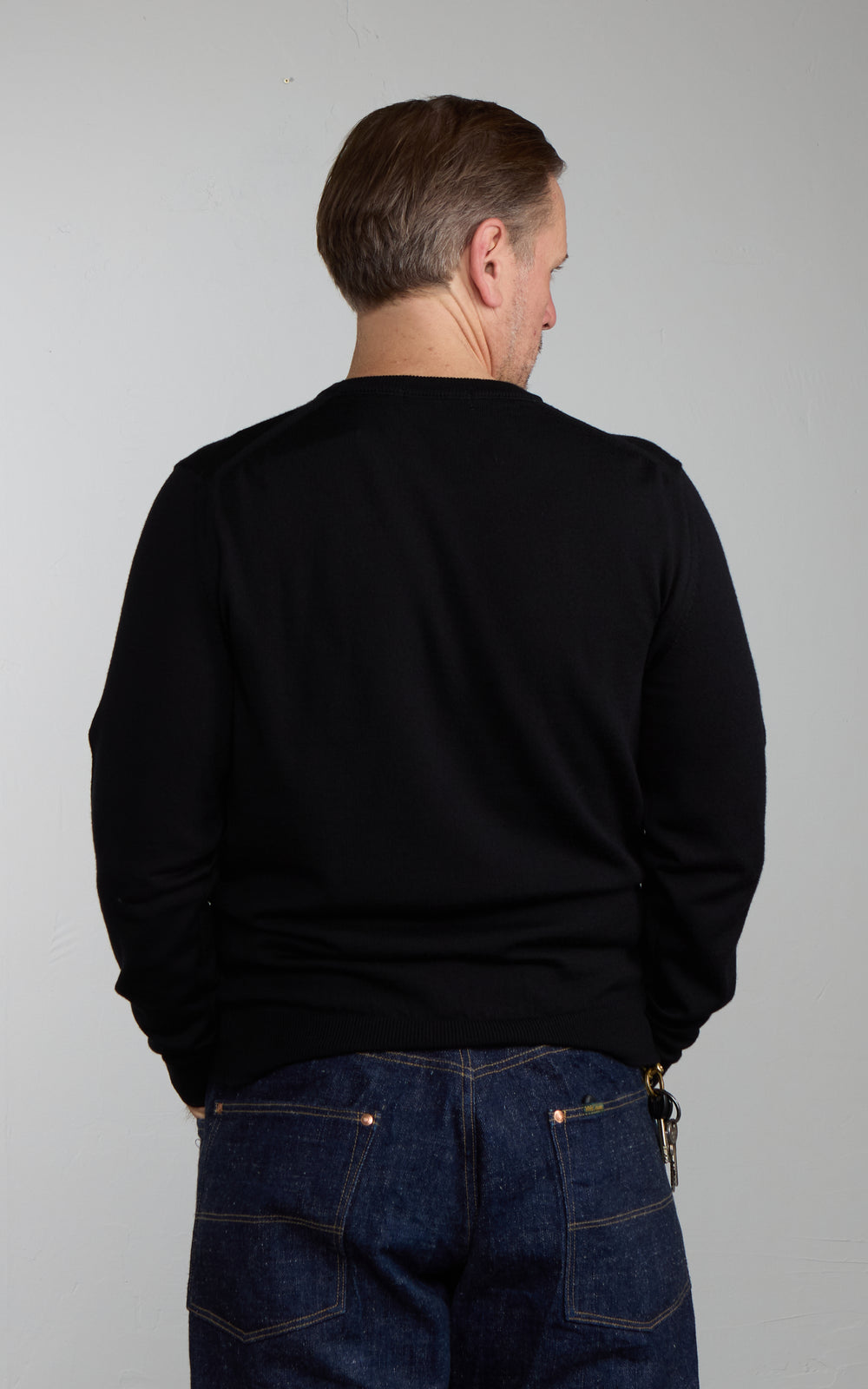 Mooncastle WO2 12G Lightweight Merino Wool Crewneck Black