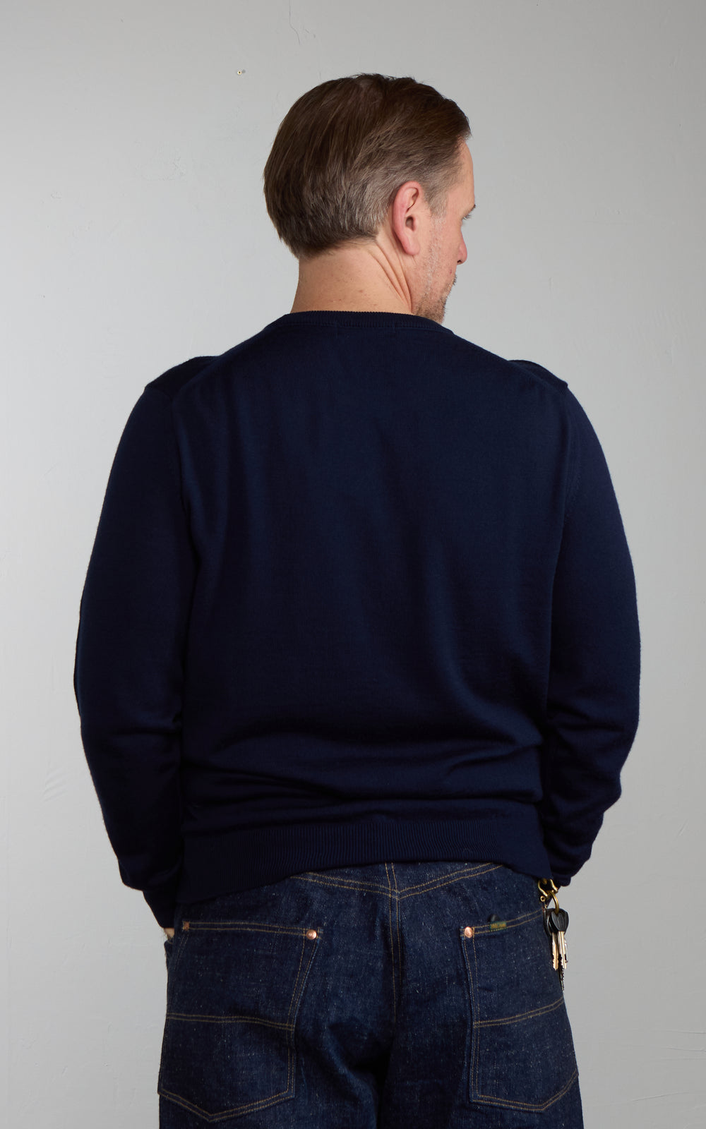 Mooncastle WO2 12G Lightweight Merino Wool Crewneck Navy