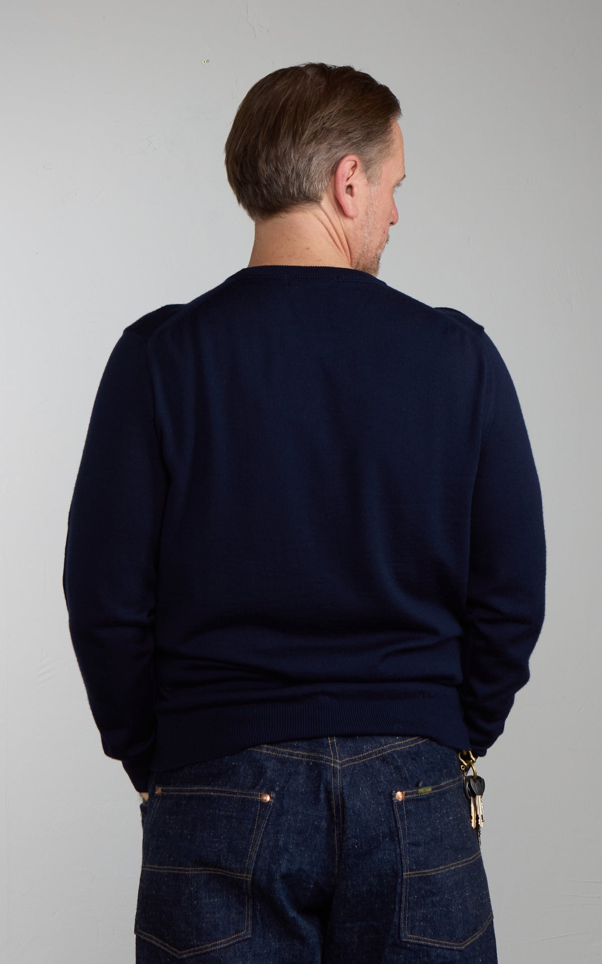 Mooncastle WO2 12G Lightweight Merino Wool Crewneck Navy