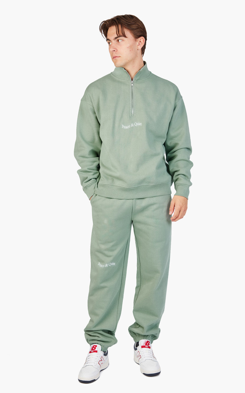 Museum of Peace & Quiet Wordmark Quarter Zip Sage