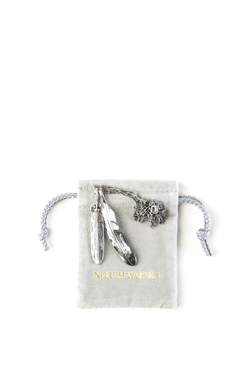 North Works N-532 Necklace 925 Silver Two Feathers