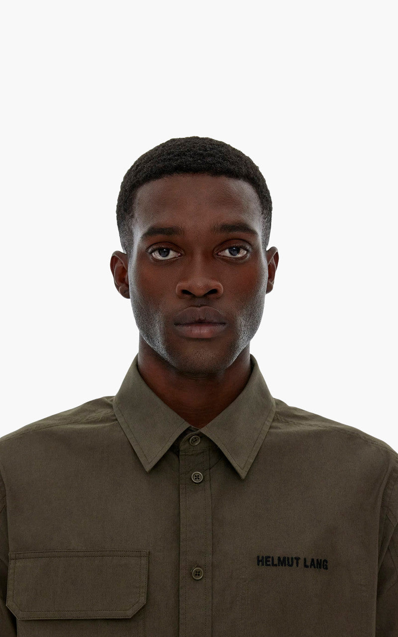 Helmut Lang Cargo Short-Sleeve Shirt Burnt Olive