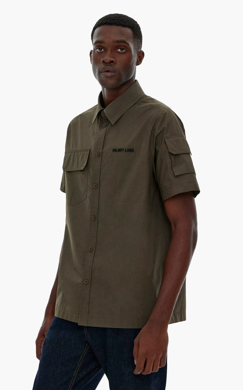 Helmut Lang Cargo Short-Sleeve Shirt Burnt Olive