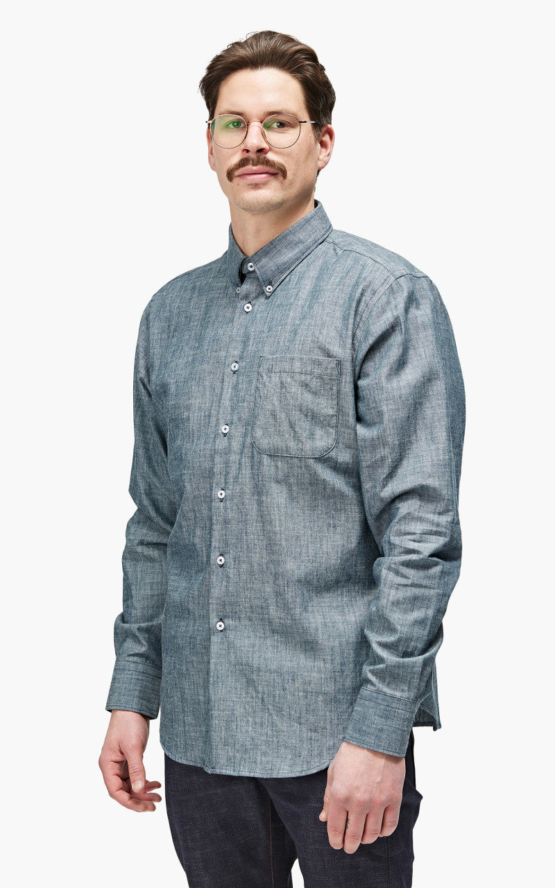 Naked & Famous Denim Easy Shirt Chambray Rinsed Blue 5oz
