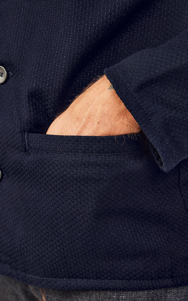 Naked & Famous Denim Smart Jacket Sashiko Double Gauze Indigo