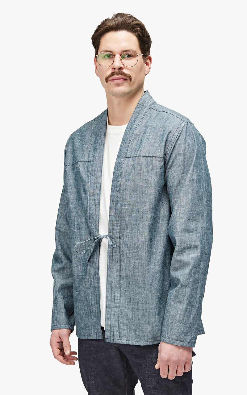 Naked & Famous Denim Kimono Shirt Chambray Rinsed Blue 5oz