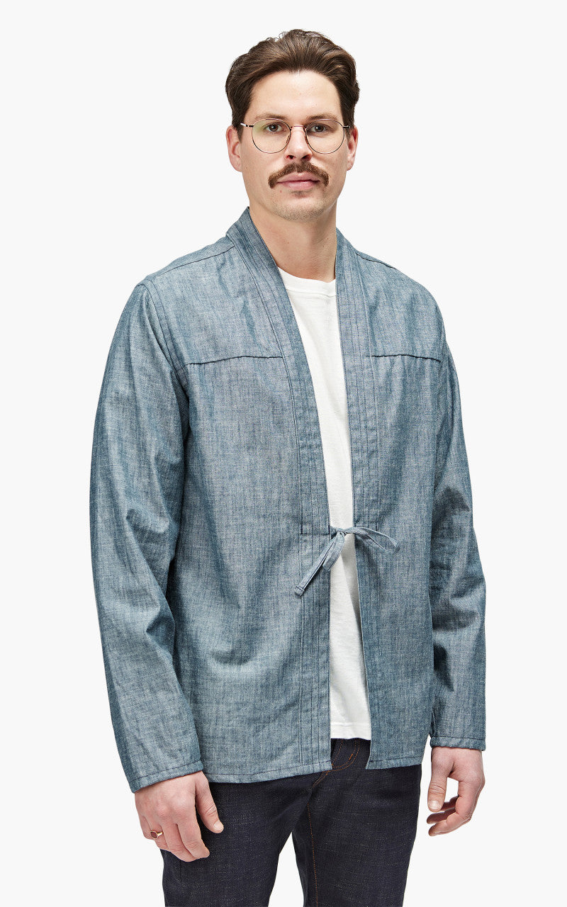 Naked & Famous Denim Kimono Shirt Chambray Rinsed Blue 5oz