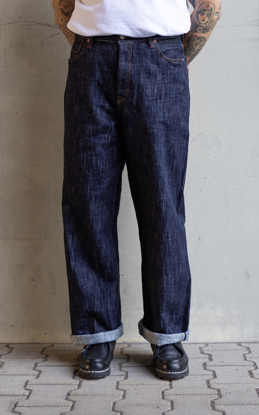 NBDN x CULTIZM "LOKI Selvedge" Wide Straight Jeans Indigo 19oz