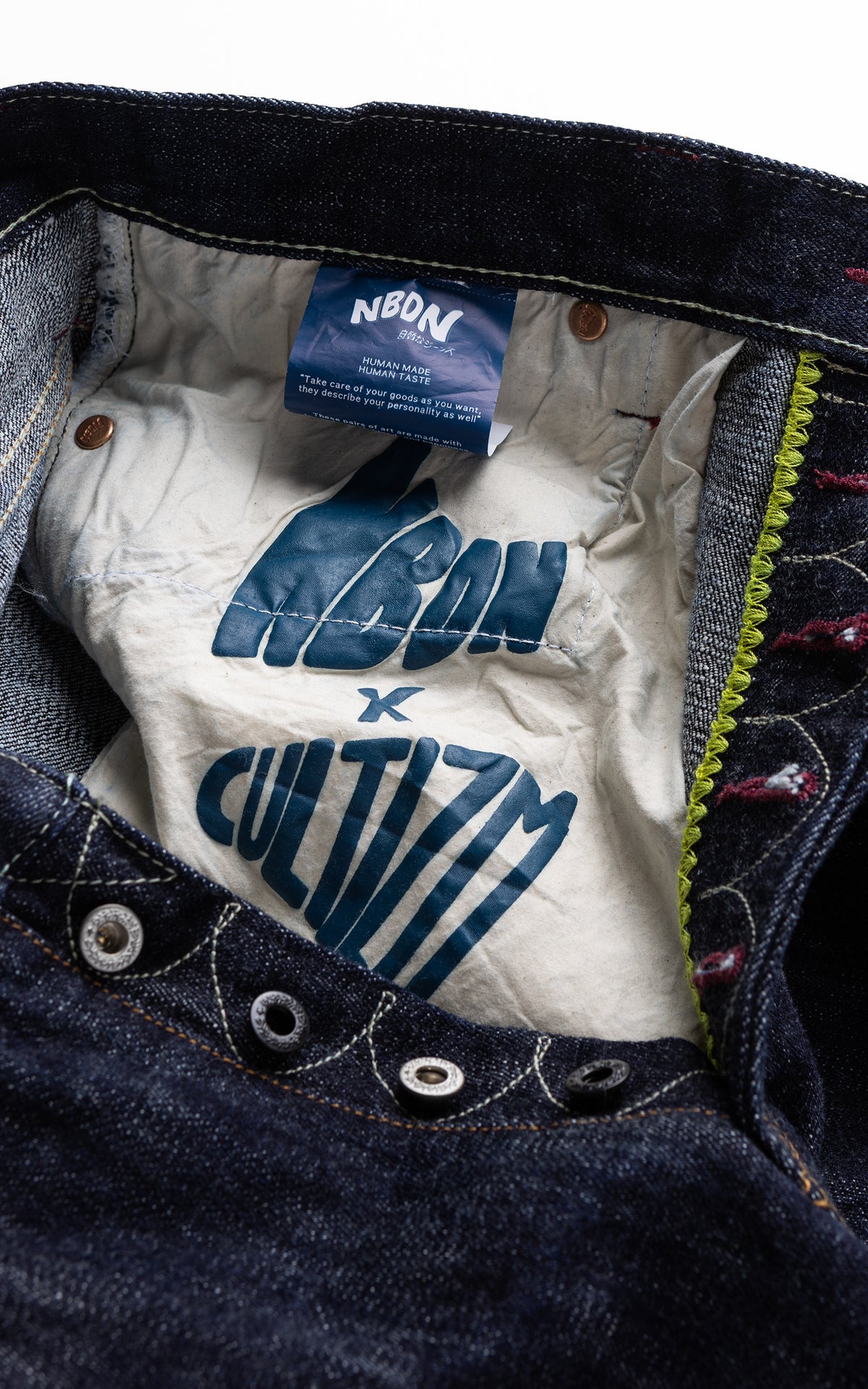 NBDN x CULTIZM "LOKI Selvedge" Wide Straight Jeans Indigo 19oz