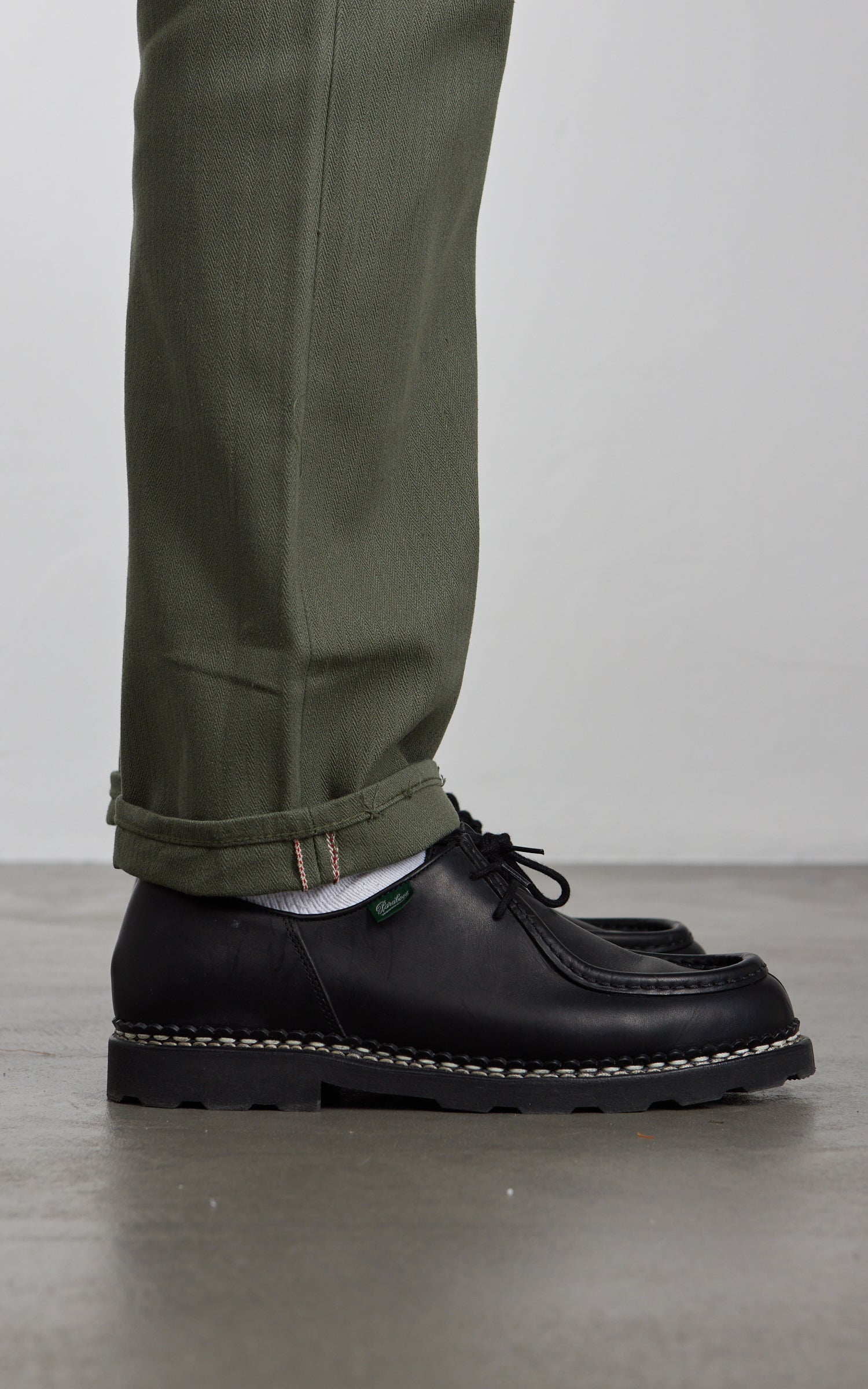 NBDN Ogre Herringbone Selvedge 5-Pocket Jeans Olive Green 15.5oz