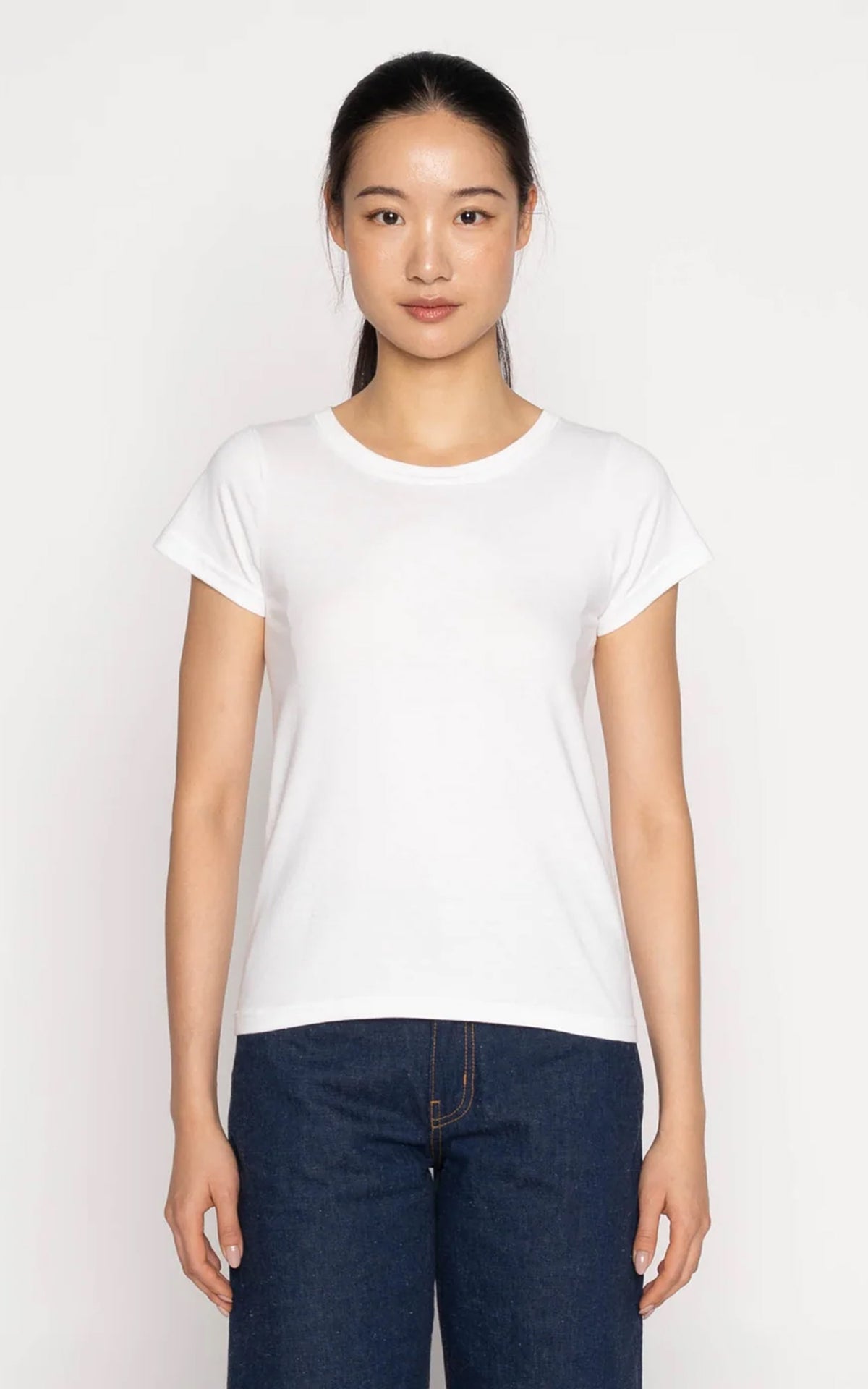 Naked & Famous Denim T-Shirt Ringspun White