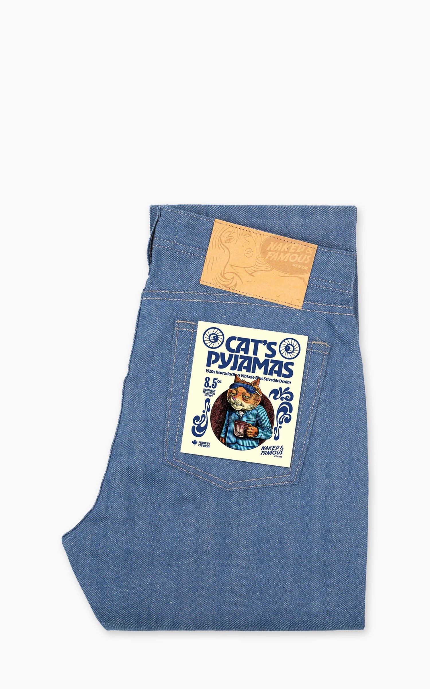 Naked & Famous Denim Weird Guy The Cat’s Pyjamas Selvedge Blue