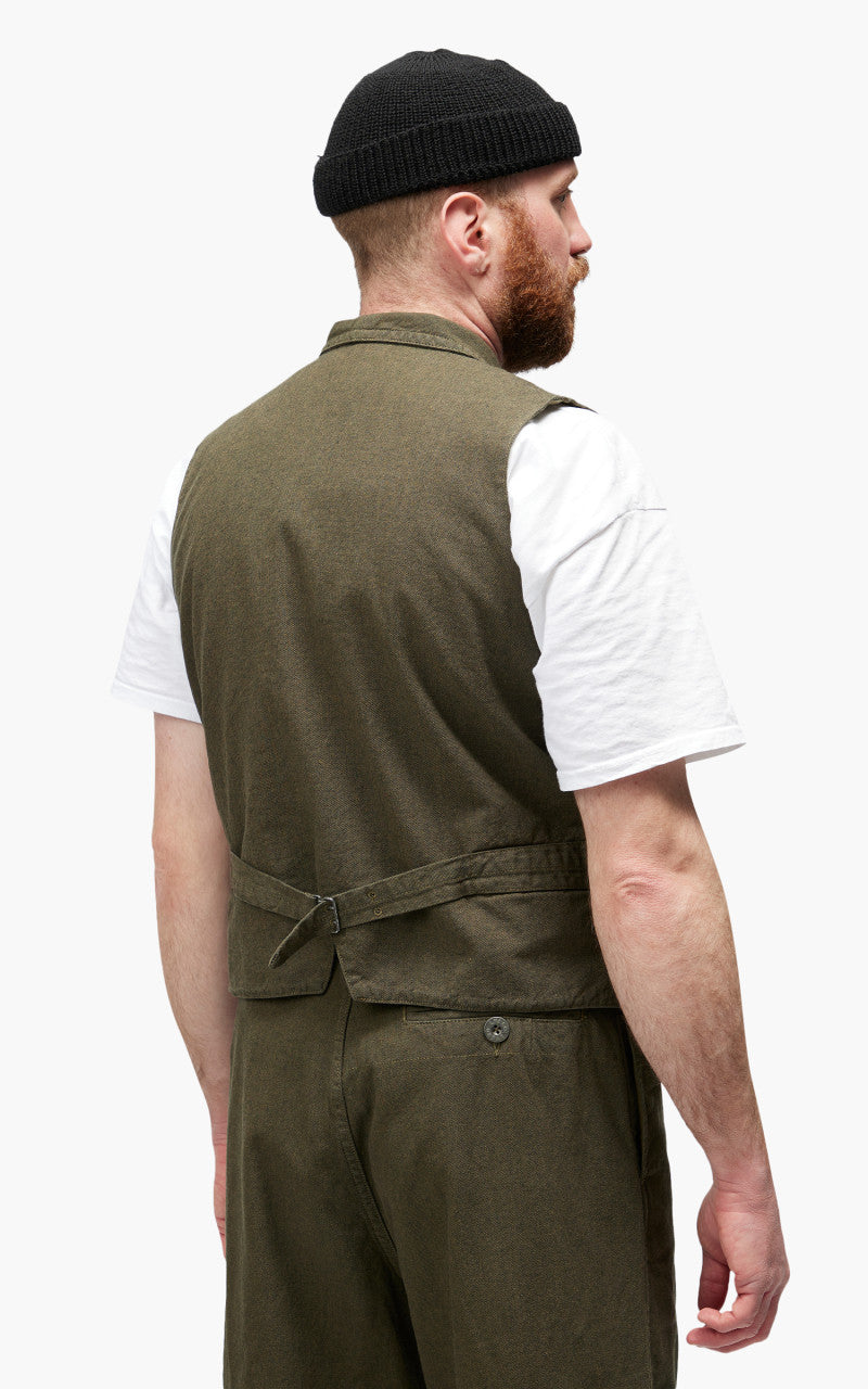 Nigel Cabourn Waistcoat Cotton Broken Twill Army