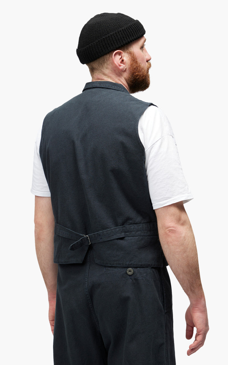 Nigel Cabourn Waistcoat Cotton Broken Twill Navy