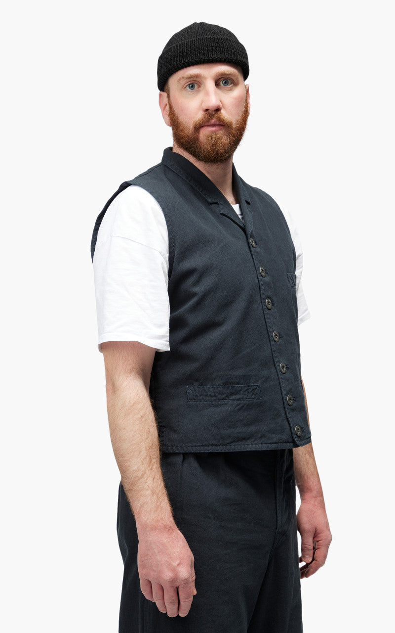 Nigel Cabourn Waistcoat Cotton Broken Twill Navy