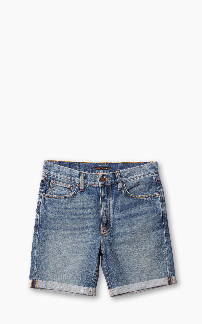 Nudie Jeans Josh Denim Shorts Blue Haze