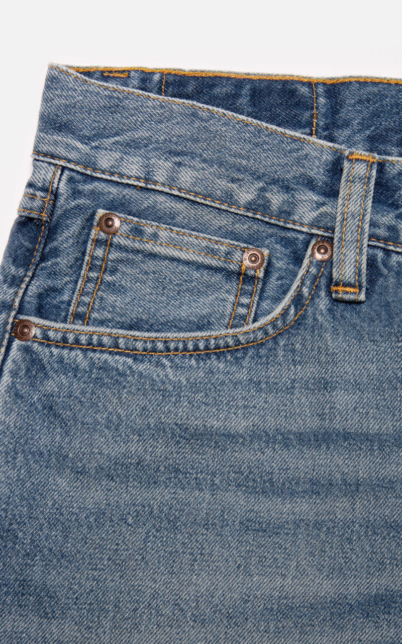 Nudie Jeans Josh Denim Shorts Blue Haze