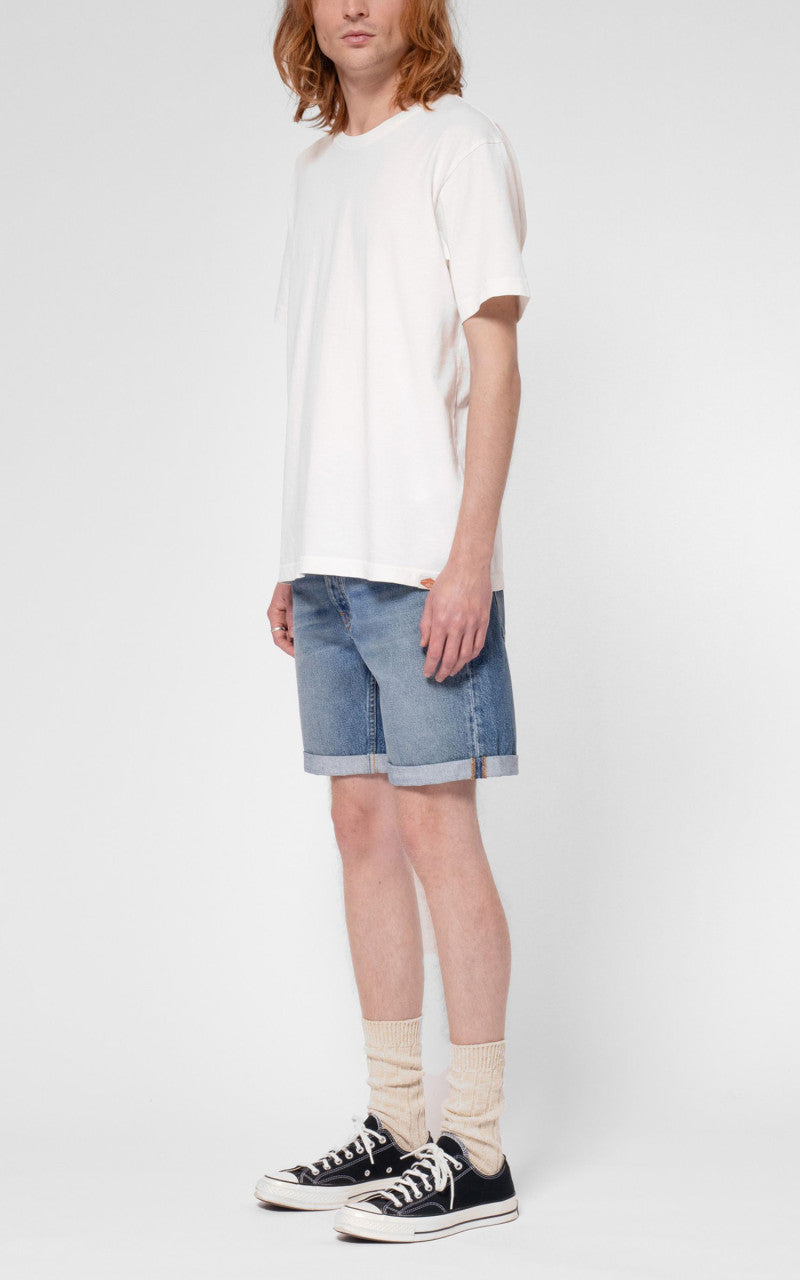 Nudie Jeans Josh Denim Shorts Blue Haze