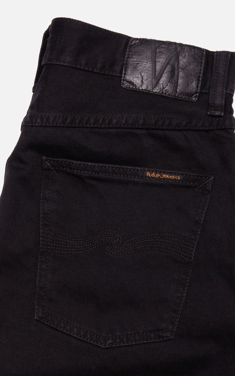 Nudie Jeans Seth Denim Shorts Aged Black