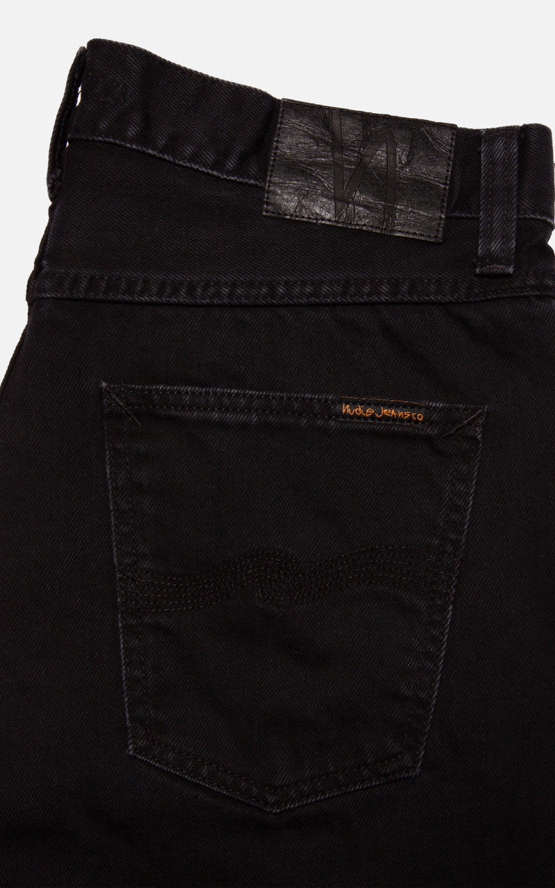 Nudie Jeans Josh Denim Shorts Aged Black
