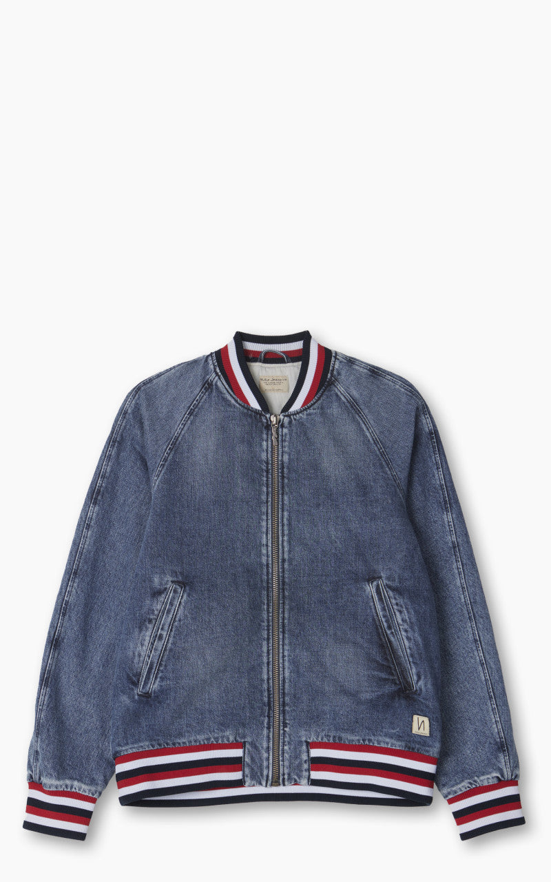 Nudie Jeans Alex Bomber Jacket Denim Blue