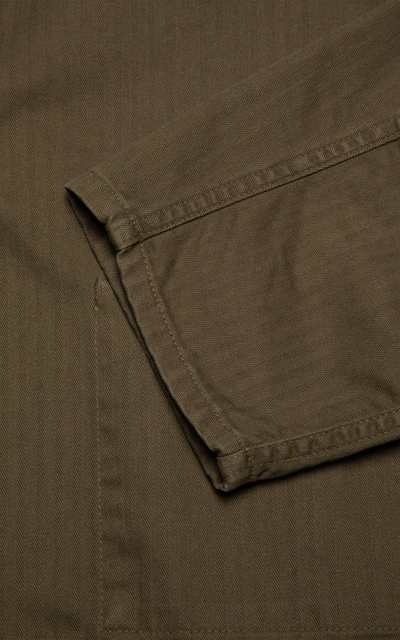 Nudie Jeans Buddy Herringbone Chore Jacket Olive