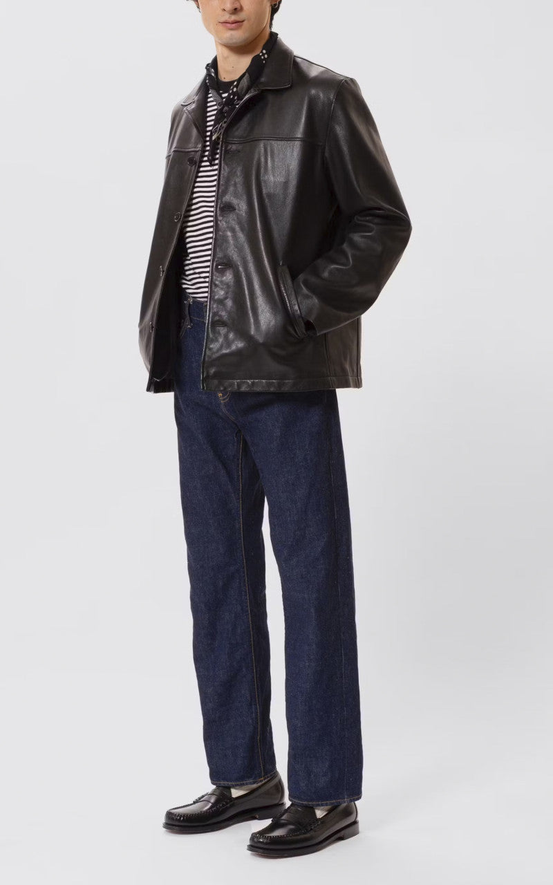 Nudie Jeans Ferry Leather Jacket Black