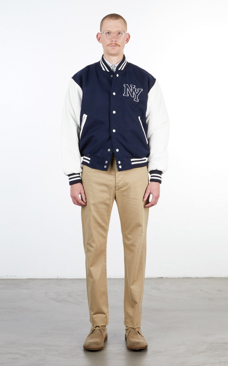Military Surplus Varsity Jacket Navy/White