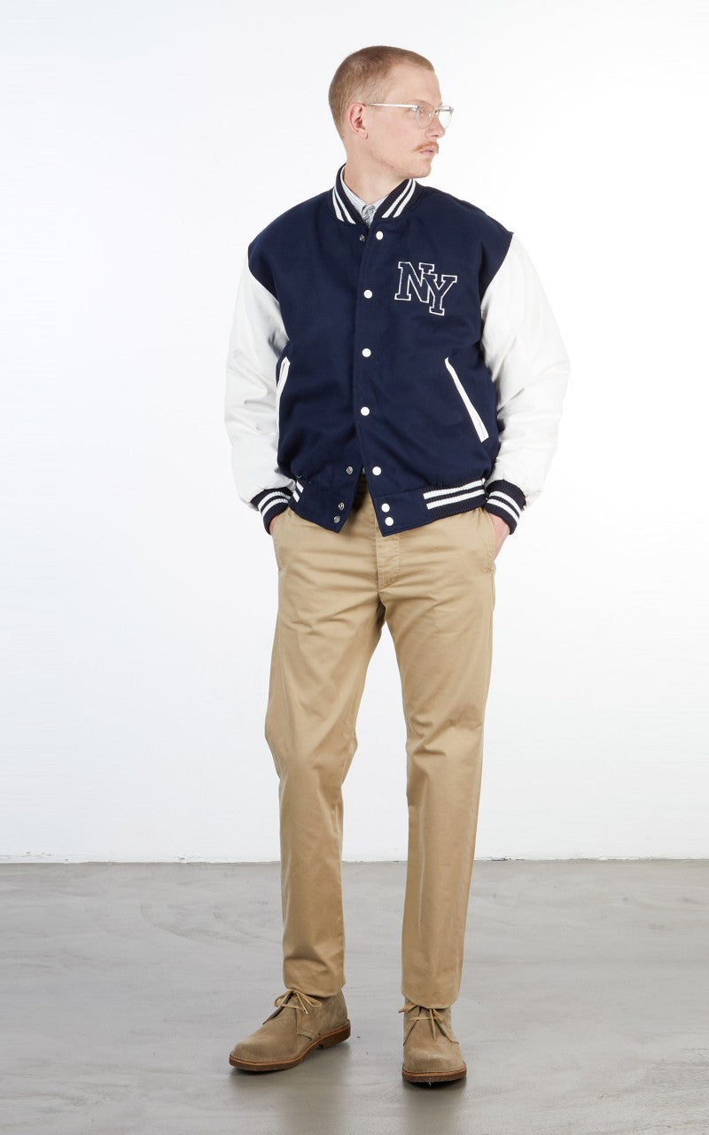 Military Surplus Varsity Jacket Navy/White