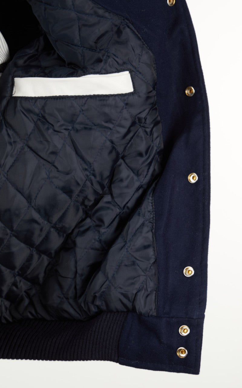 Military Surplus Varsity Jacket Navy/White