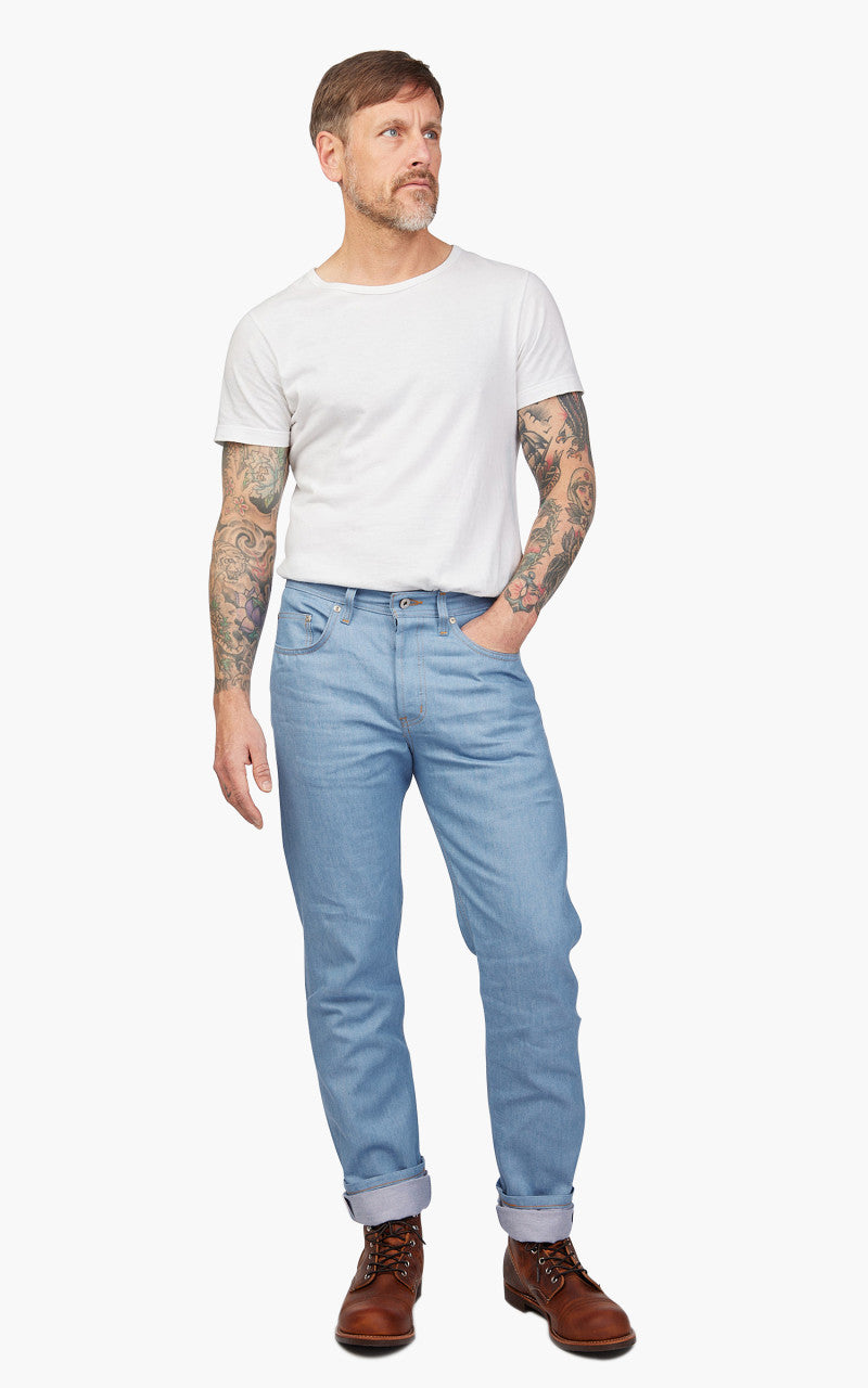 Naked & Famous Denim Weird Guy Sakura Sky Selvedge